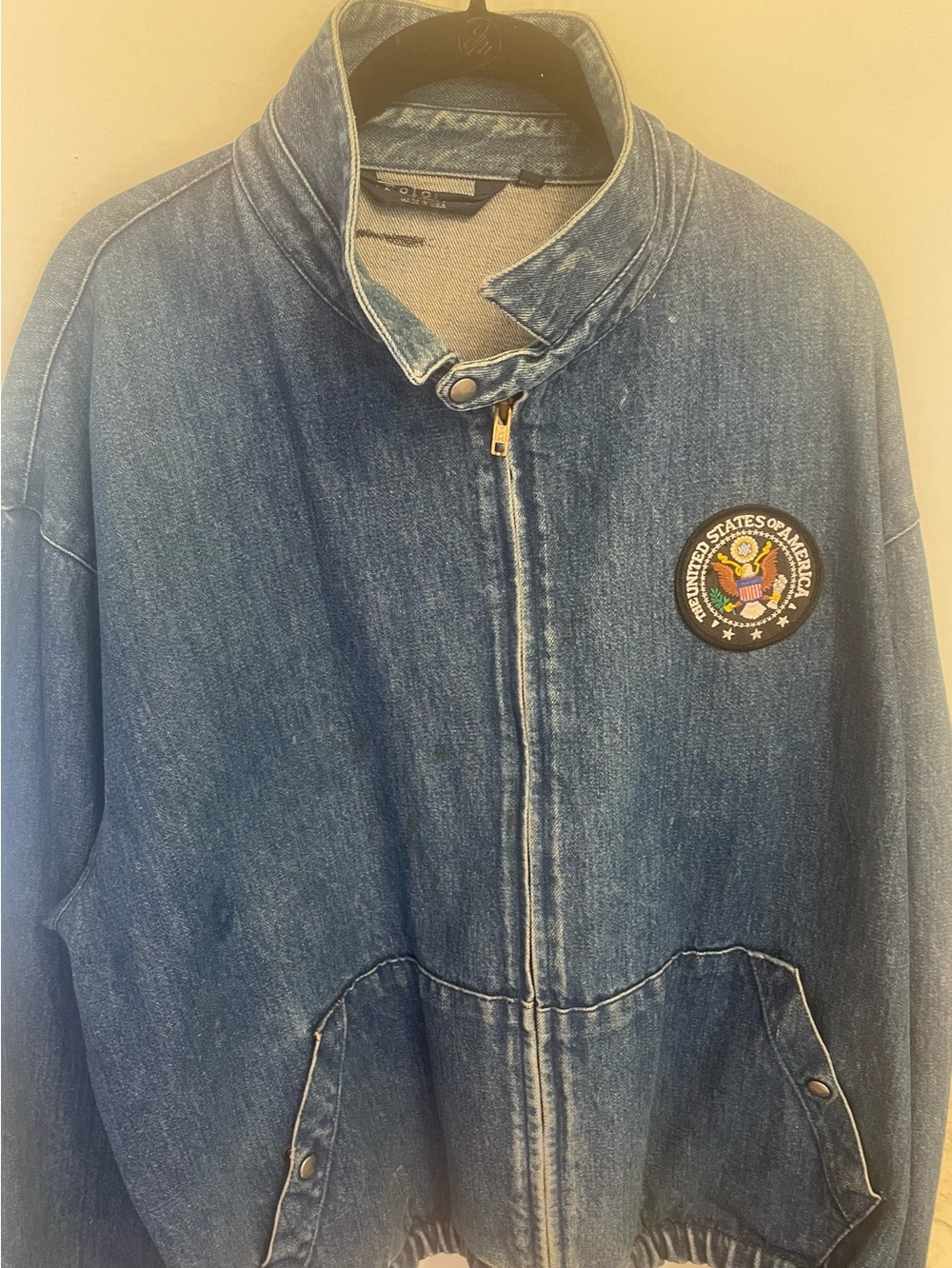 Polo Ralph Lauren Denim Jacket Men’s XL 
Full Zip Harrington USA Vintage 1990’s